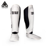 TOFIGHT SPARRING SHIN GUARD PROTECTOR SIZE M-XL White Black