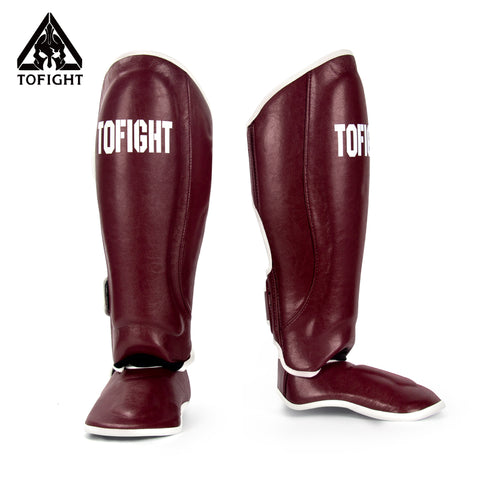 TOFIGHT MUAY THAI BOXEN MMA SPARRING SCHIENBEINSCHÜTZER GRÖSSE M/L Weiß 