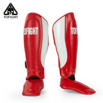 TOFIGHT SPARRING SHIN GUARD PROTECTOR SIZE M-XL Red White