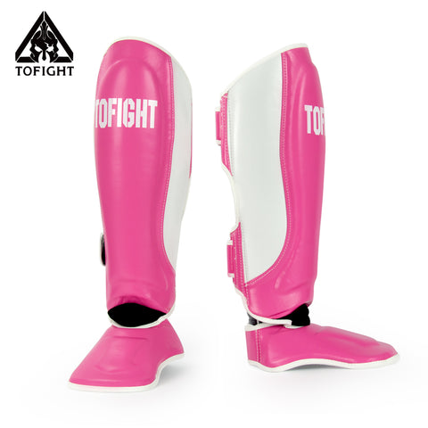 TOFIGHT MUAY THAI BOXEN MMA SPARRING SCHIENBEINSCHÜTZER GRÖSSE M/L Weiß 