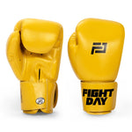 Fight Day TYM-01C MUAY THAI BOXING GLOVES Microfiber 8-14 oz Yellow