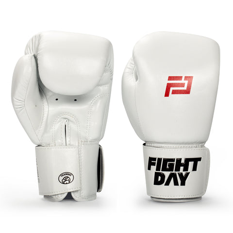 Fight Day TYM-01C MUAY THAI BOXING GLOVES Microfiber kids 4-6 oz White