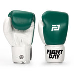 Fight Day TYM-01P MUAY THAI BOXING GLOVES Microfiber 8-12 oz Green White