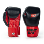 Fight Day TYM-01P MUAY THAI BOXING GLOVES Microfiber 8-16 oz Black Red
