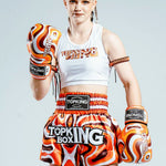 Top King TKBGWT WILD TIGER MUAY THAI BOXHANDSCHUHE, Rindsleder, 8-14 oz, 3 Farben