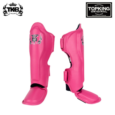 TOP KING TKSGBL MUAY THAI BOXING MMA SCHIENBEINSCHÜTZER Leder M-XL Rot 