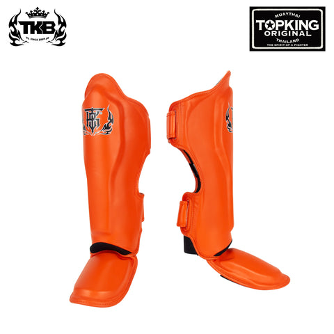 TOP KING TKSGBL MUAY THAI BOXING MMA SCHIENBEINSCHÜTZER Leder M-XL Rot 