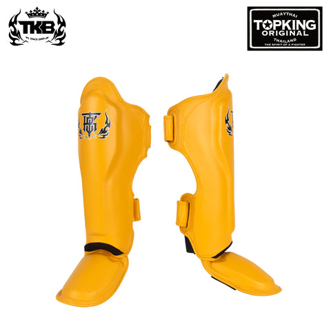 TOP KING TKSGBL MUAY THAI BOXING MMA SCHIENBEINSCHÜTZER Leder M-XL Rot 