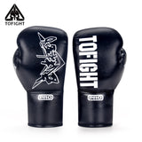 Tofight x Wu Lin Feng Professional Competition Lace Up MUAY THAI BOXING GLOVES 8-14 oz 2 Colours