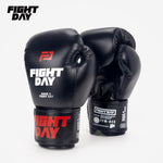 Fight Day TYM-02C MUAY THAI BOXING GLOVES Microfiber 8-16 oz Black