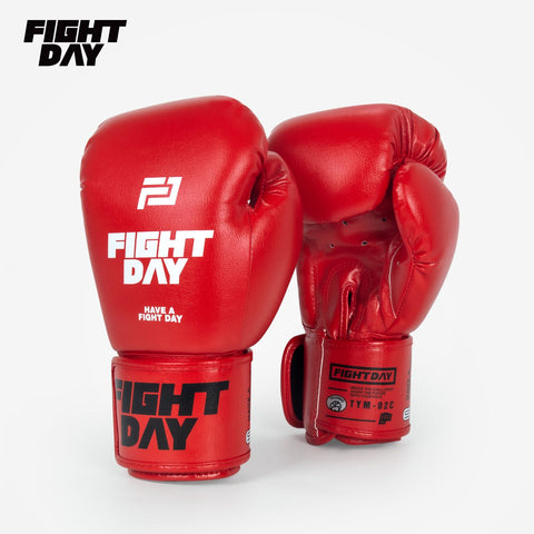Fight Day TYM-02C MUAY THAI BOXING GLOVES Microfiber 8-16 oz Red