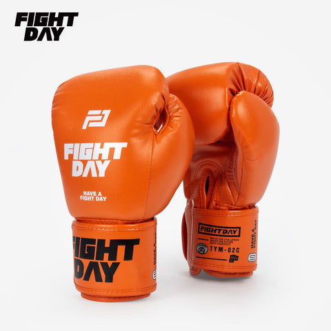 Fight Day TYM-02C MUAY THAI BOXING GLOVES Microfiber 8-16 oz Orange