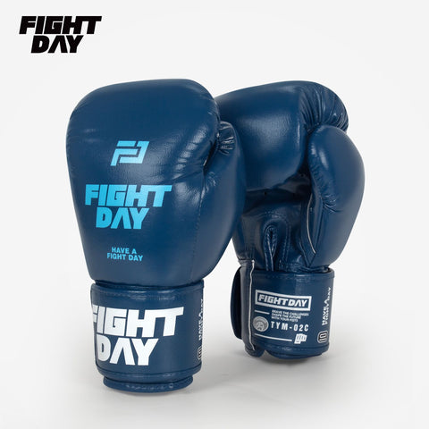 Fight Day TYM-02C MUAY THAI BOXING GLOVES Microfiber 8-16 oz Blue