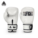 TOFIGHT MUAY THAI BOXING GLOVES VELCRO CLOSURE 6-10 oz White