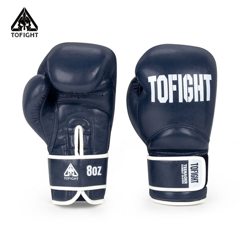 TOFIGHT MUAY THAI BOXING GLOVES VELCRO CLOSURE 6-10 oz Blue