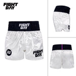 FIGHTDAY BS008 MUAY THAI MMA BOXING SHORTS XS-XXL White Black