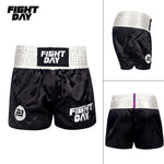 FIGHTDAY BS008 MUAY THAI MMA BOXING SHORTS XS-XXL Black White