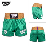 FIGHTDAY BS008 MUAY THAI MMA BOXING SHORTS XS-XXL Green Gold