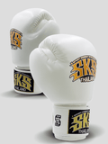 SKS EMPIRE VELCRO MUAY THAI BOXING GLOVES 8-16 OZ WHITE
