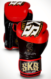 SKS Empire Scarlet Noir Hook and Loop Boxing Gloves 8-16 OZ Black Red