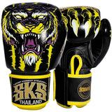 SKS Empire Colorful Tiger Muay Thai Boxing Gloves 10-16 OZ Black