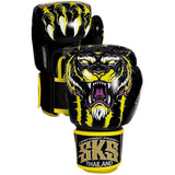 SKS Empire Colorful Tiger Muay Thai Boxing Gloves 10-16 OZ Black