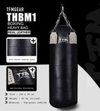 TFM THBM1 BOXING HEAVY BAG - UNFILLED Cowhide Leather 100 X 38 cm Black