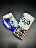 TFM RL5 HANDMADE PROFESSIONAL BOXING GLOVES 10 oz White Blue