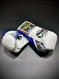TFM RL5 HANDMADE PROFESSIONAL BOXING GLOVES 10 oz White Blue