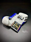 TFM RL5 HANDMADE PROFESSIONAL BOXING GLOVES 10 oz White Blue