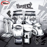 TWINS SPIRIT MUAY THAI BOXING GLOVES 8-16 oz Comic FBGVL3-66 White