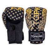 TOP KING BLACK KANOK-02 MUAY THAI BOXING GLOVES 8-16 oz