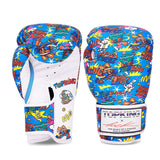 TOP KING X PUCK MUAY THAI BOXING GLOVES 8-16 oz LIGHT BLUE