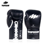 TOFIGHT PROFESSIONAL COMPETITIONS MUAY THAI BOXHANDSCHUHE KLETTVERSCHLUSS 8-14 oz Schwarz
