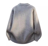 Feiyue Men's Knit Cardigans Sweaters Long Sleeve M-4XL Grey/Black