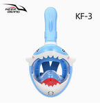 Kinder-Maske mit Cartoon-Motiv, zum Tauchen, Schnorcheln, Schwimmen, Antibeschlag, faltbar, Vollmaske, Junior, 4 Farben