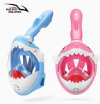 Kids Cartoon Diving Snorkeling Swimming Anti-Fog Foldable Full Mask Junior 4 Colours