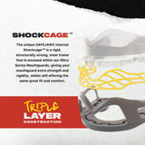 SAFEJAWZ Nitro SERIES SPORTS MUAY THAI BOXING MMA SELF-FIT MOUTHGUARD Grey Yellow Senior Age 12+