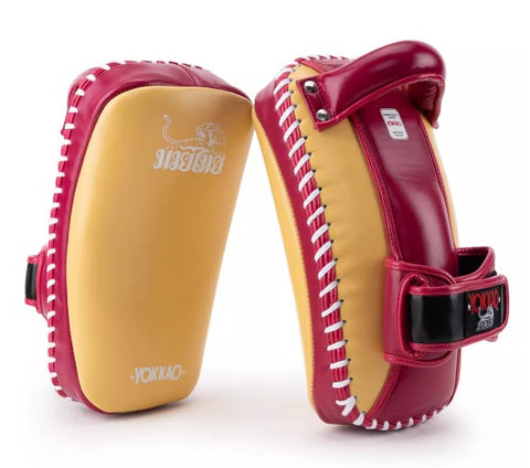 YOKKAO FREE STYLE KICKING PADS Leather Yellow Red