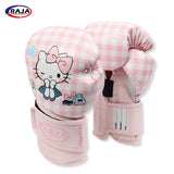 RAJA MUAY THAI BOXING GLOVES Breathable Extra Protection Cooltex PU Leather Kids Size 6 / 6plus oz Hello Kitty 3
