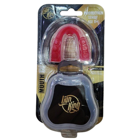 LION KING SLIM SPORTS MUAY THAI BOXING MMA MOUTHGUARD Senior Age 11+ Clear Red