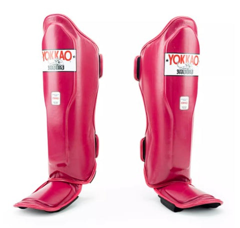 YOKKAO MATRIX CHEERRY RED MUAY THAI BOXING MMA SHIN GUARD PROTECTOR XS-L