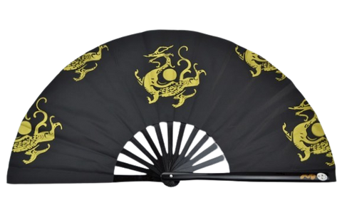Tai Chi / Kung Fu / Martial Art Combat Performing Left / Right Hand Bamboo Fan 33 cm -MAF047 Black