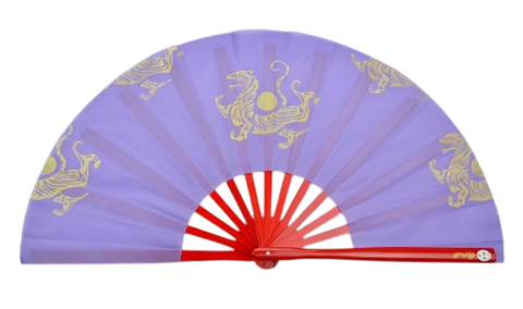 Tai Chi / Kung Fu / Martial Art Combat Performing Left / Right Hand Bamboo Fan 33 cm -MAF047 Purple Gold