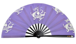 Tai Chi / Kung Fu / Martial Art Combat Performing Left / Right Hand Bamboo Fan 33 cm -MAF047 Purple White