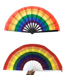Tai Chi / Kung Fu / Martial Art Combat Performing Hand Fan 33 cm -MAF049f Rainblow Black / White Tangs