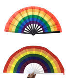 Tai Chi / Kung Fu / Martial Art Combat Performing Hand Fan 33 cm -MAF049f Rainblow Black / White Tangs