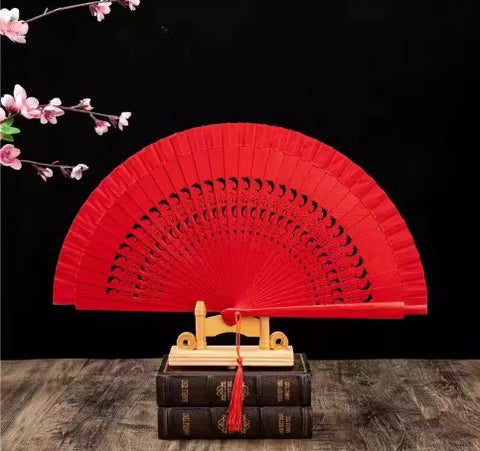 Classic Spanish Dancing Performing Folding Hand Fan Double Sides 23cm -MAF051 Red