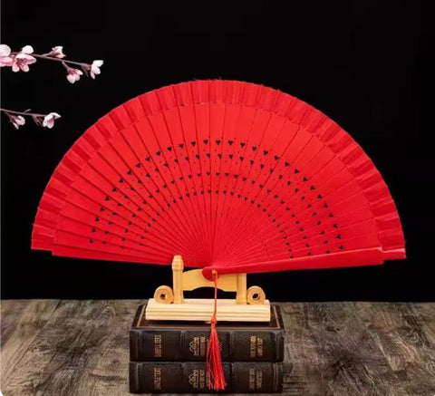 Classic Spanish Dancing Performing Folding Hand Fan Double Sides 23cm -MAF052 Red