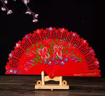Classic Spanish Dancing Performing Folding Hand Fan Double Sides 23cm -MAF054 Red